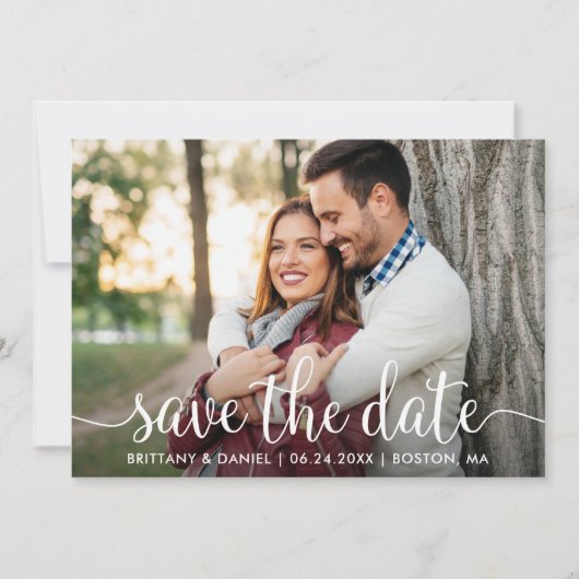 Moderne Schrift | Save the Date Fotokarte (Vorderseite)
