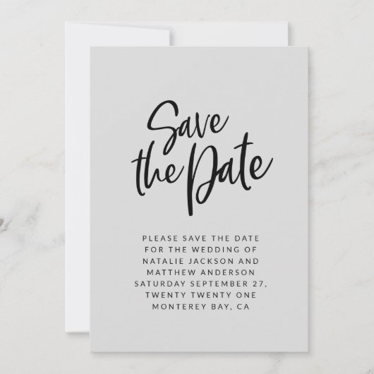 Moderne Schrift Save the Date Hochzeitsankündigung (Vorderseite)
