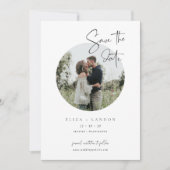 Moderne Schrift Save The Date Hochzeitsfoto Karte (Vorderseite)