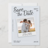 Moderne Schrift Save the Date Retro-Foto-Hochzeit (Vorderseite)