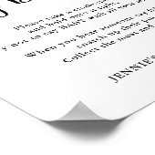 Moderne Schrift Say Baby Game nicht Poster (Ecke)