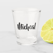 Moderne Schrift Schnapsglas (Vorderseite)