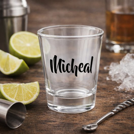 Moderne Schrift Schnapsglas