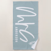 Moderne Schrift schreiben MRS. Hochzeitsgeschenk Strandtuch (Vorderseite)