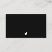 Moderne Schrift schwarz Minze grüne Ordnung danke Visitenkarte (Rückseite)