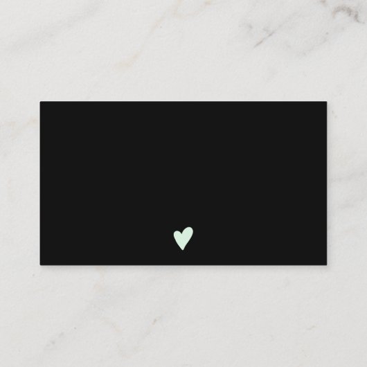 Moderne Schrift schwarz Minze grüne Ordnung danke Visitenkarte (Rückseite)