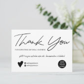 Moderne Schrift schwarz-weiß Reihenfolge danke (Stehend Vorderseite)