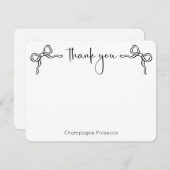 Moderne Schrift Sie bindet das Brautparty des Knot Dankeskarte (Vorne/Hinten)