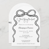 Moderne Schrift Sie bindet das Brautparty des Knot Einladung (Vorne/Hinten)