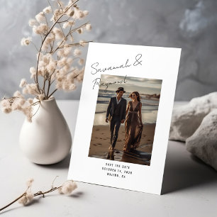 Moderne Schrift-Signatur-Stil Foto-Hochzeit Save The Date