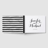 Moderne Schrift & Streifen Gästebuch (Voll)