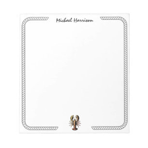Moderne Schrift Trendy vintage Hummer Personalisie Notizblock