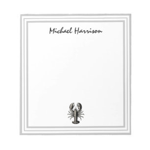 Moderne Schrift Trendy vintage Lobster Personalisi Notizblock