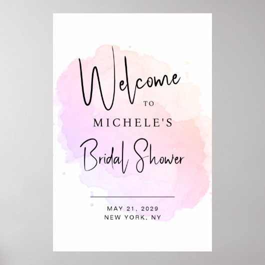 Moderne Schrift-Typografie Brautparty Willkommen Poster (Vorne)