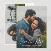 Moderne Schrift-Typografie Foto Elegante Hochzeit Save The Date (Vorne/Hinten)