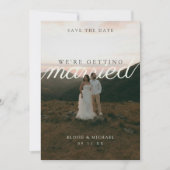 Moderne Schrift-Typografie-Foto  Save The Date (Vorderseite)