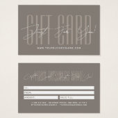 Moderne Schrift-Typografie Geschäft Geschenkkarte (Vorne & Hinten)