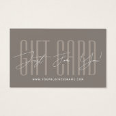Moderne Schrift-Typografie Geschäft Geschenkkarte (Vorderseite)