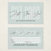 Moderne Schrift-Typografie Geschäft Geschenkkarte (Vorne & Hinten)