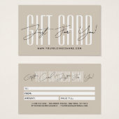 Moderne Schrift-Typografie Geschäft Geschenkkarte (Vorne & Hinten)