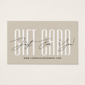 Moderne Schrift-Typografie Geschäft Geschenkkarte (Vorderseite)