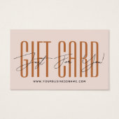 Moderne Schrift-Typografie Geschäft Geschenkkarte (Vorderseite)