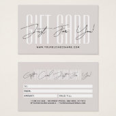 Moderne Schrift-Typografie Geschäft Geschenkkarte (Vorne & Hinten)