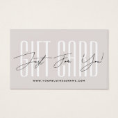 Moderne Schrift-Typografie Geschäft Geschenkkarte (Vorderseite)