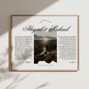 Moderne Schrift-Typografie Hochzeitsgelübde mit Fo Poster