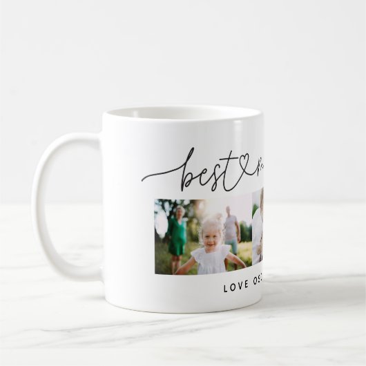 Moderne Schrift-Typografie mit mehreren Fotos Best Kaffeetasse (Links)