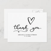 Moderne Schrift Vielen Dank | Niedliche Herzhochze Postkarte (Vorne/Hinten)