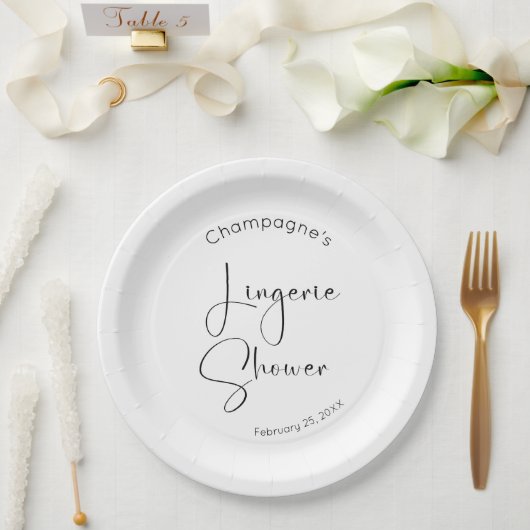 Moderne Schrift Wäsche Dusche Pappteller (Hochzeit)