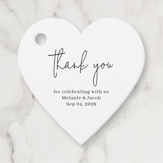 Moderne Schrift Weding Geschenkanhänger (Vorderseite)