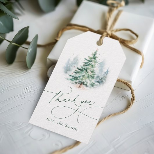 Moderne Schrift Weihnachtsbaum Danke Geschenkanhänger