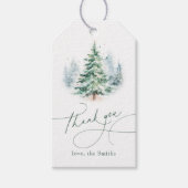 Moderne Schrift Weihnachtsbaum Danke Geschenkanhänger (Vorderseite)
