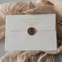 Moderne Schrift | Weihnachtskarte Gold und Creme