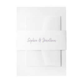 Moderne Schrift | White and Lavender Wedding Einladungsbanderole