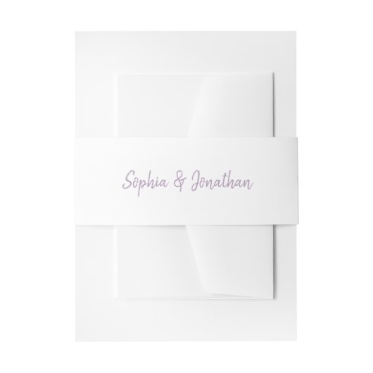 Moderne Schrift | White and Lavender Wedding Einladungsbanderole (Vorderseite Beispiel)