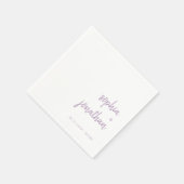 Moderne Schrift | White and Lavender Wedding Serviette (Ecke)