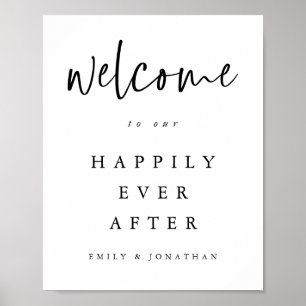 Moderne Schrift Willkommen zur Hochzeit in jeder F Poster
