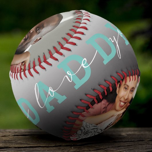 Moderne Schrift 'Wir lieben dich - Papa' 2 Foto-Ge Baseball