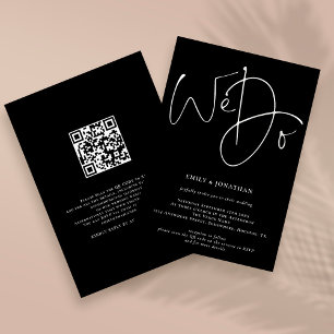 Moderne Schrift Wir Machen QR Code Hochzeit Schwar Einladung