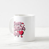 Moderne Schrift zum Valentinstag Text Herzen   Kaffeetasse (Vorderseite Links)