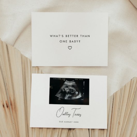 Moderne Schrift Zwillinge Minimalistische Baby Sch Ankündigung