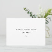 Moderne Schrift Zwillinge Minimalistische Baby Sch Ankündigung (Stehend Vorderseite)