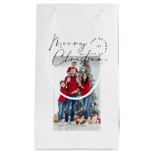 Moderne Schriftart 1 Foto Weihnachtsfeiertag Kleine Geschenktüte (Vorderseite)