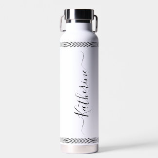 Moderne Schriftart Benutzerdefinierter Name Schwar Trinkflasche