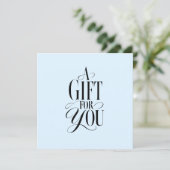 Moderne Schriftart Blau QR-Code Geschenkgutschein (Stehend Vorderseite)