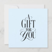 Moderne Schriftart Blau QR-Code Geschenkgutschein (Vorderseite)