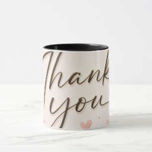 Moderne Schriftart Danke Rosa Herzen Zweifarbiges Tasse
